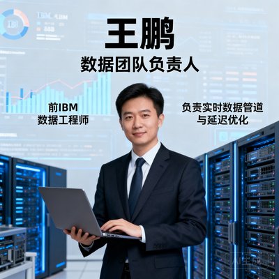 王鹏，数据团队负责人，前IBM数据工程师，负责实时数据管道与延迟优化